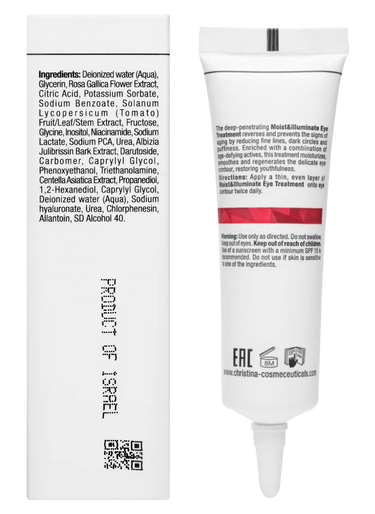 Comodex Moist and Illuminate Eye Treatment Verpackung Hinten