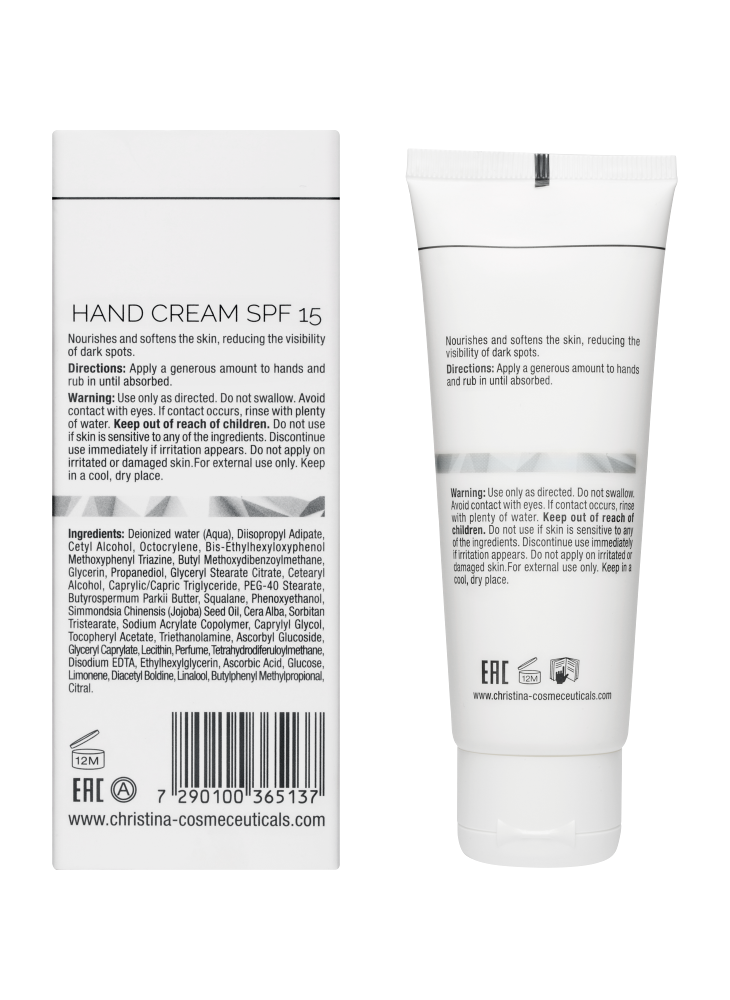 Christina Cosmetics Illustrious Hand Cream SPF 15 Rückwärts
