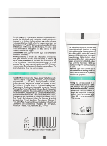 Christina Cosmetics Unstress Quick Performance Calming Cream Rückseite