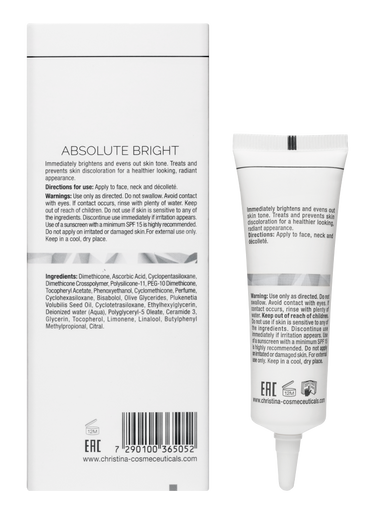 Christina Cosmetics Illustrious Absolute Bright Rückseite