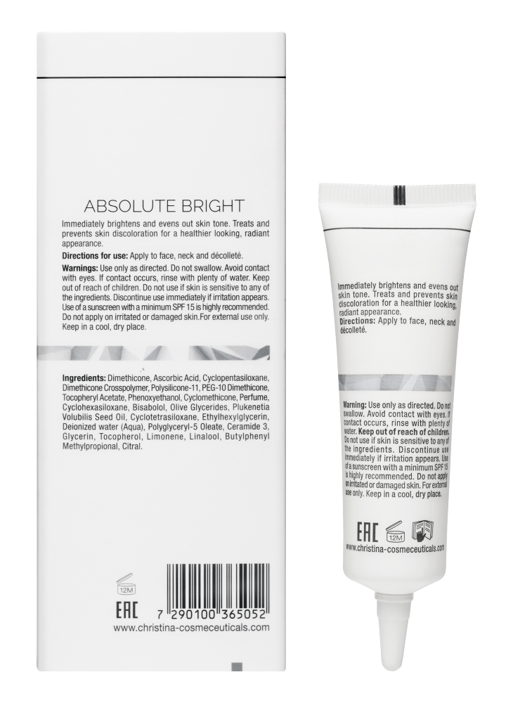 Christina Cosmetics Illustrious Absolute Bright Rückseite