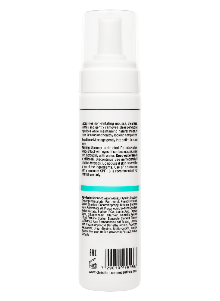 Christina Cosmetics  Unstress Unstress Comfort Cleansing Mousse Rückseite