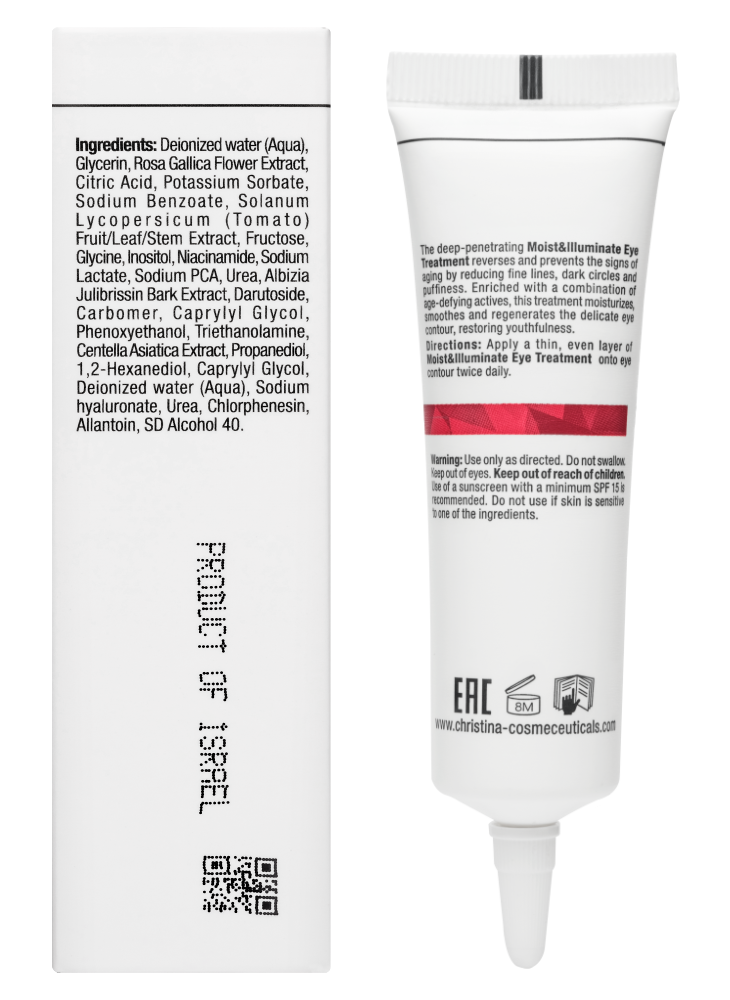 Comodex Moist and Illuminate Eye Treatment Verpackung Hinten