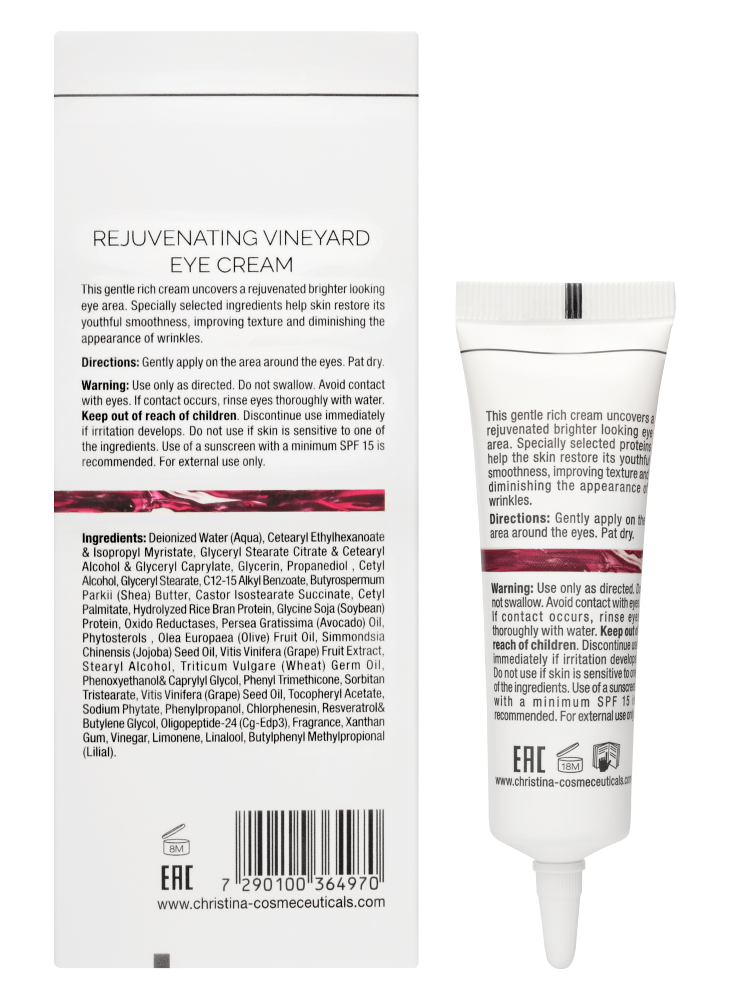Christina Cosmetics Rejuvenating Vineyard Eye cream Rückseite