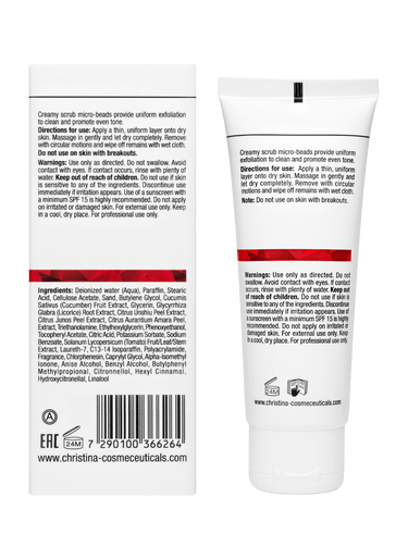 Comodex Scrub Smooth Exfoliator Rückseite