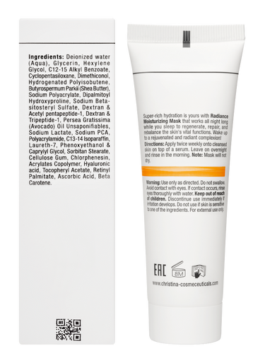 Christina Cosmetics Forever Young Radiance Moisturizing Mask Rückseite