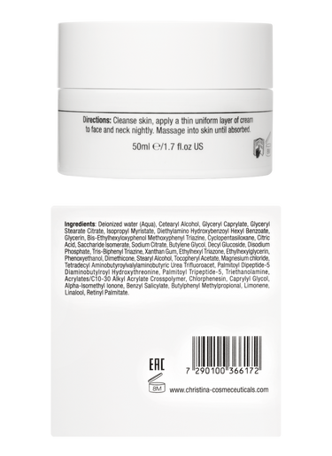 Christina Cosmetics Forever Young Hydra Protective Day Cream spf 25 Rückseite