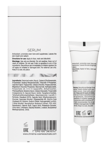 Christina Cosmetics Illustrious Serum Rückseite