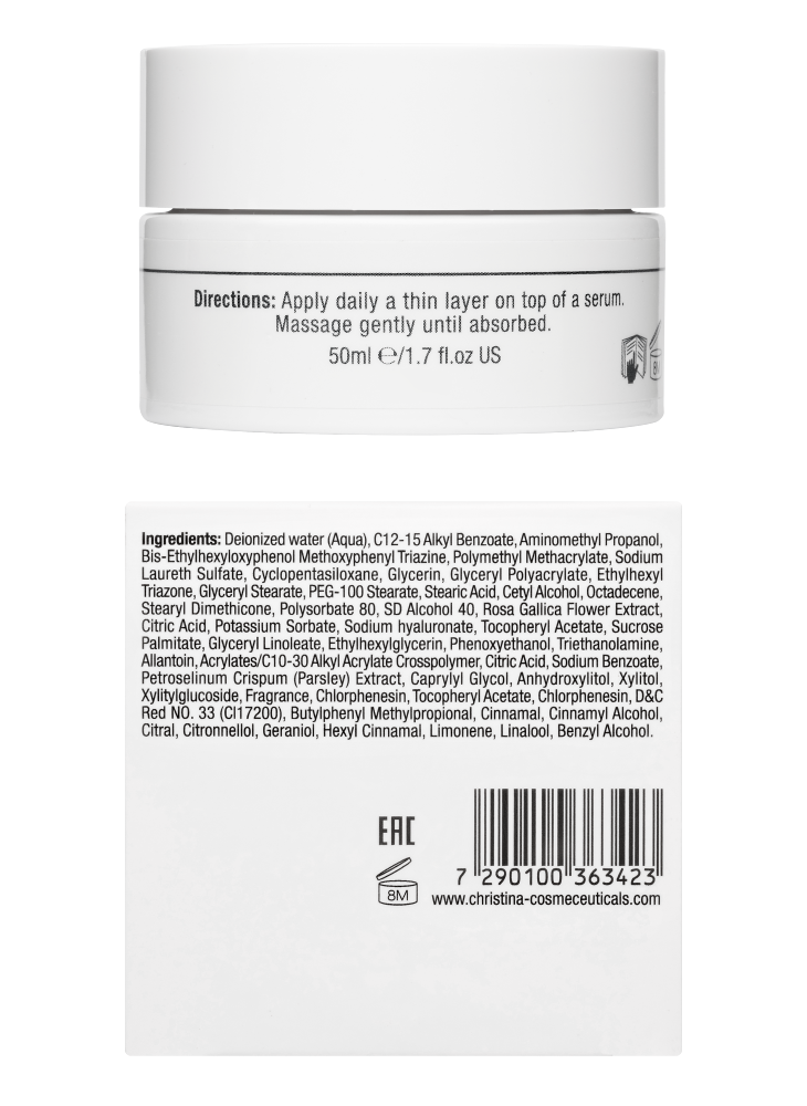 Christina Cosmetics Muse Protective Day Cream SPF 30 Rückseite