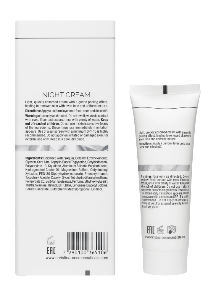 Christina Cosmetics Illustrious Night Cream Rückseite