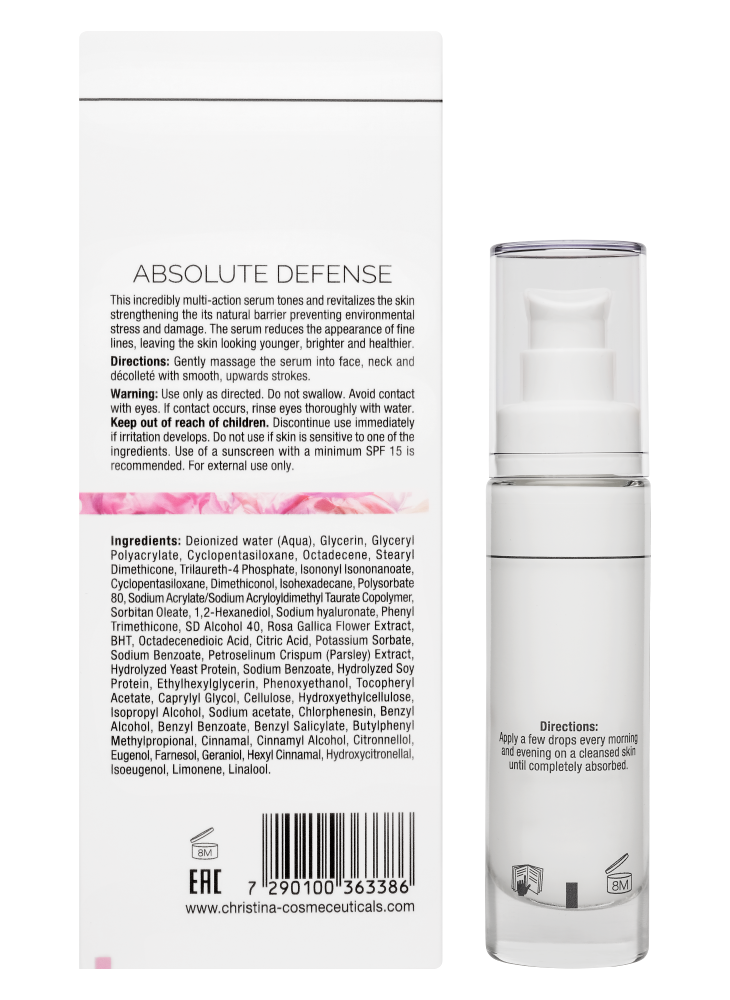Christina Cosmetics Muse Absolute Defense Rückseite